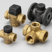 Vană cu trei căi din fontă, ESBE tip 3 F 25, racorduri cu flanşe DN 25, Kvs = 18 mc/h